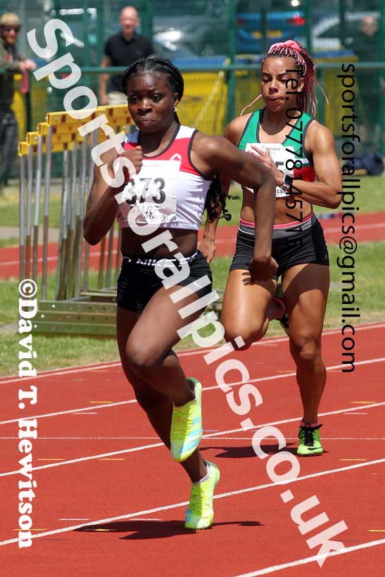 Womens under-20s 100 metres, 2021 Northern Senior and Under-20s Champs., Leigh. Photo: David T. Hewitson/Sports for All Pics